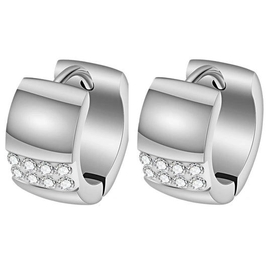 Klassiske Øredobber med Kubisk Zirkonia – Glitrende eleganse i rustfritt stål