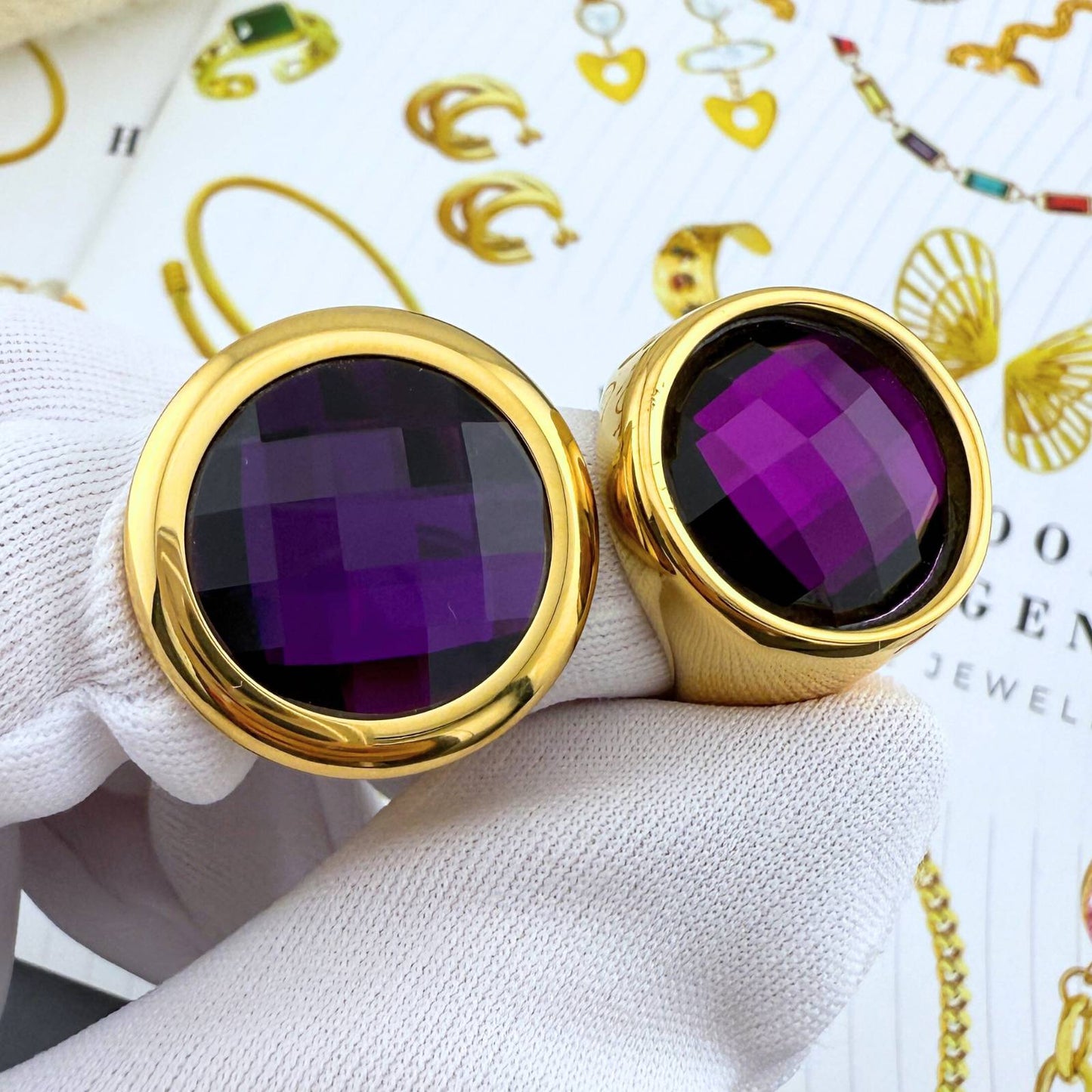 Elegant ring i 18K gullbelagt stål