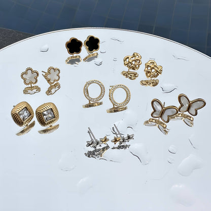 Stjerneøredobber – 18K Gullbelagt Stål