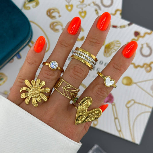 Klassisk ring med kubisk zirkonia – 18K gullbelegg