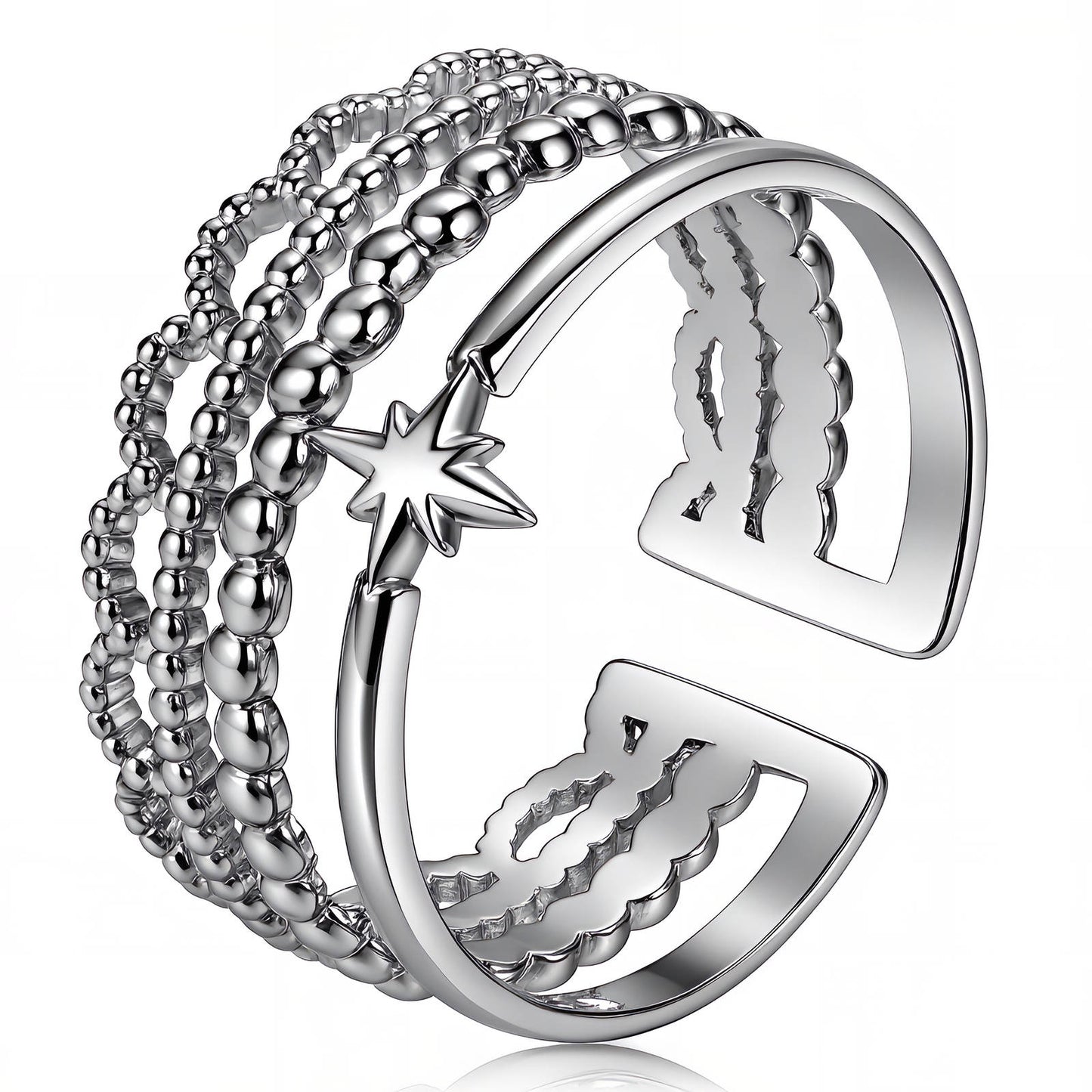 Justerbar stjernetema-ring i rustfritt stål