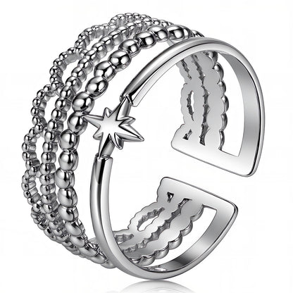 Justerbar stjernetema-ring i rustfritt stål