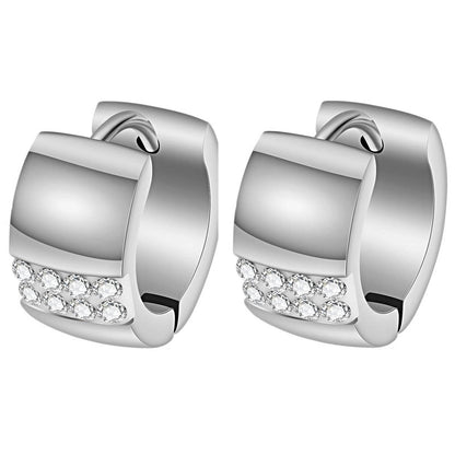Klassiske Øredobber med Kubisk Zirkonia – Glitrende eleganse i rustfritt stål