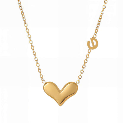 Hjertehalskjede – 18K gullbelagt stål