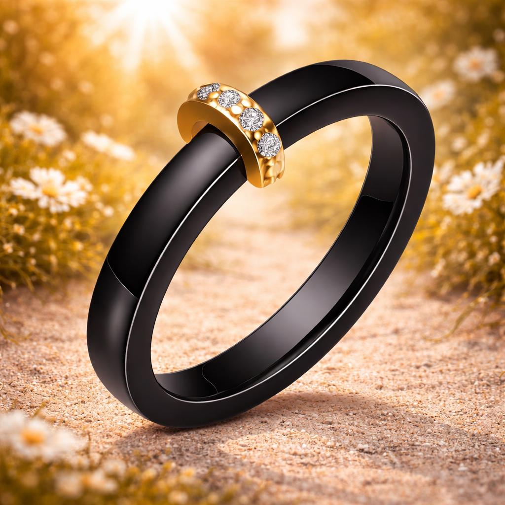 Midnatt Ring – Elegant kontrast og tidløs glans