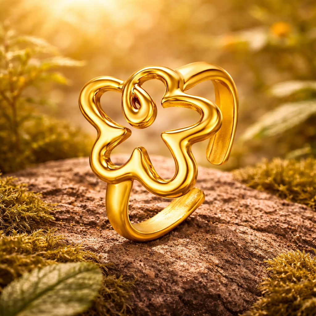 Flower Ring – Gylden eleganse med lekent uttrykk