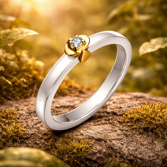 Ring – Elegant kontrast i hvitt og gull