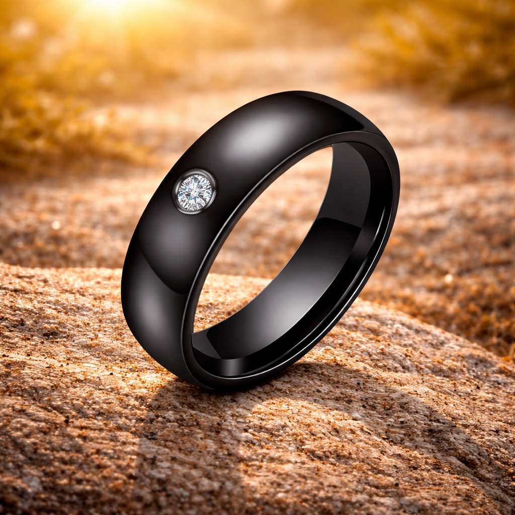 Klassisk Sort Ring – Elegant Minimalisme