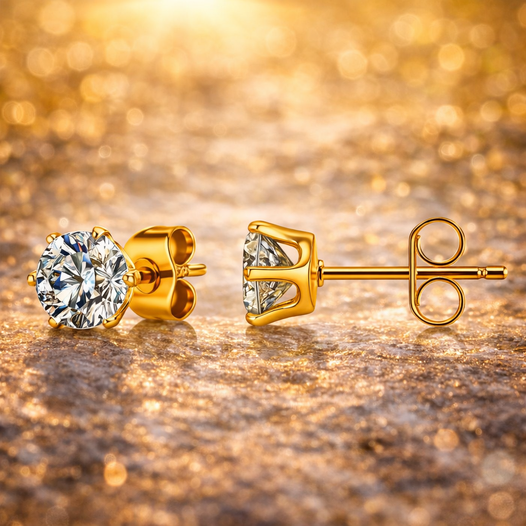 Øredobber – Klassisk glans i 18K gull