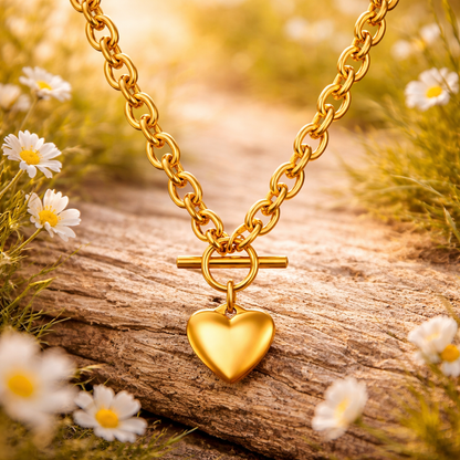 Hjerte Halskjede – tidløs eleganse i gull