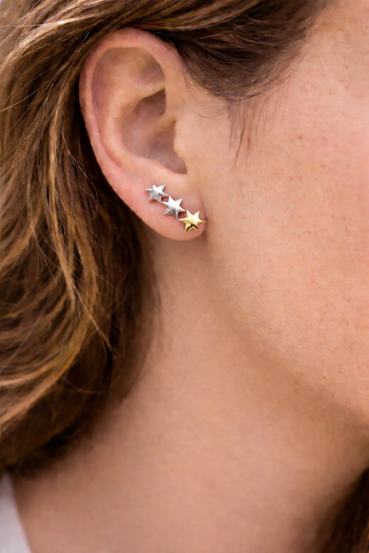 Stjerneøredobber – 18K Gullbelagt Stål