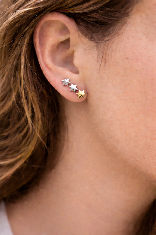 Stjerneøredobber – 18K Gullbelagt Stål