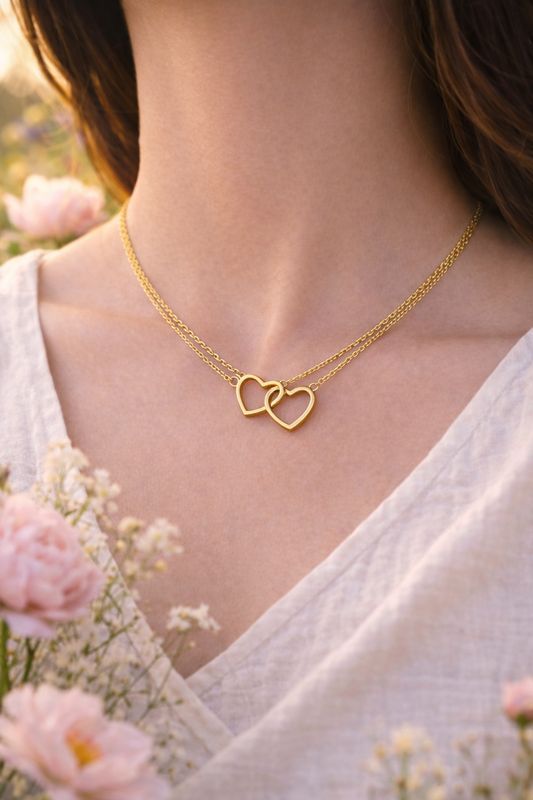 Hjertehalskjede i 18K gullbelagt stål – et tidløst symbol på kjærlighet
