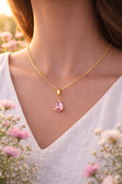 Dråpehalskjede – 18K gullbelagt stål