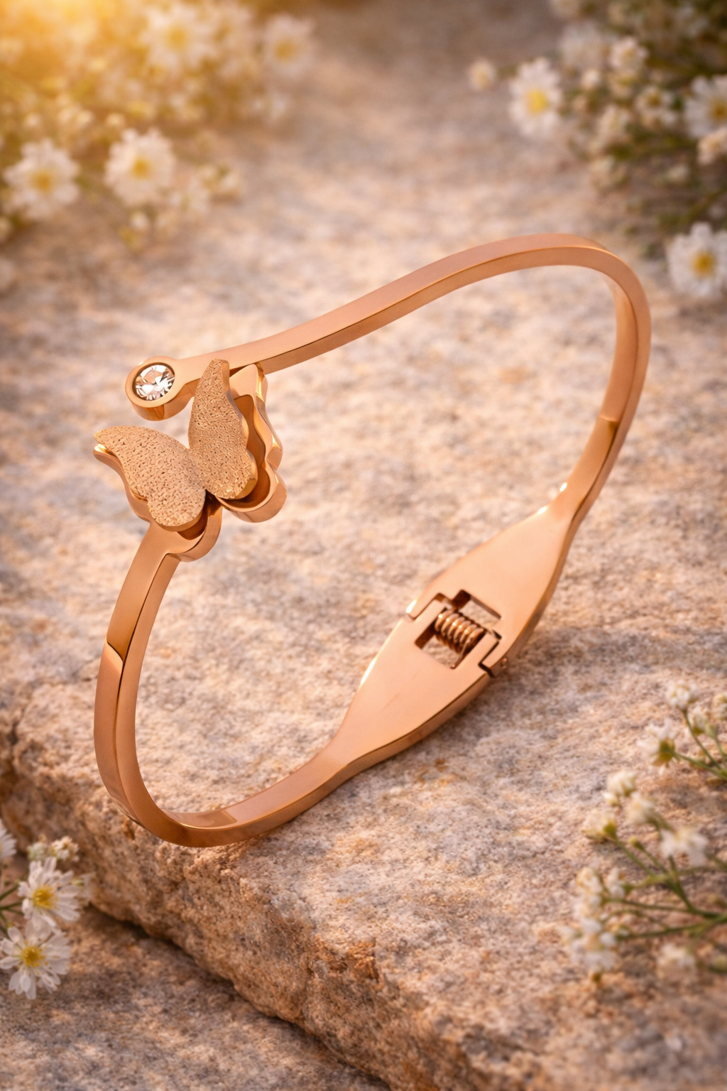 Sommerfuglarmbånd i 18K Gullbelagt Stål