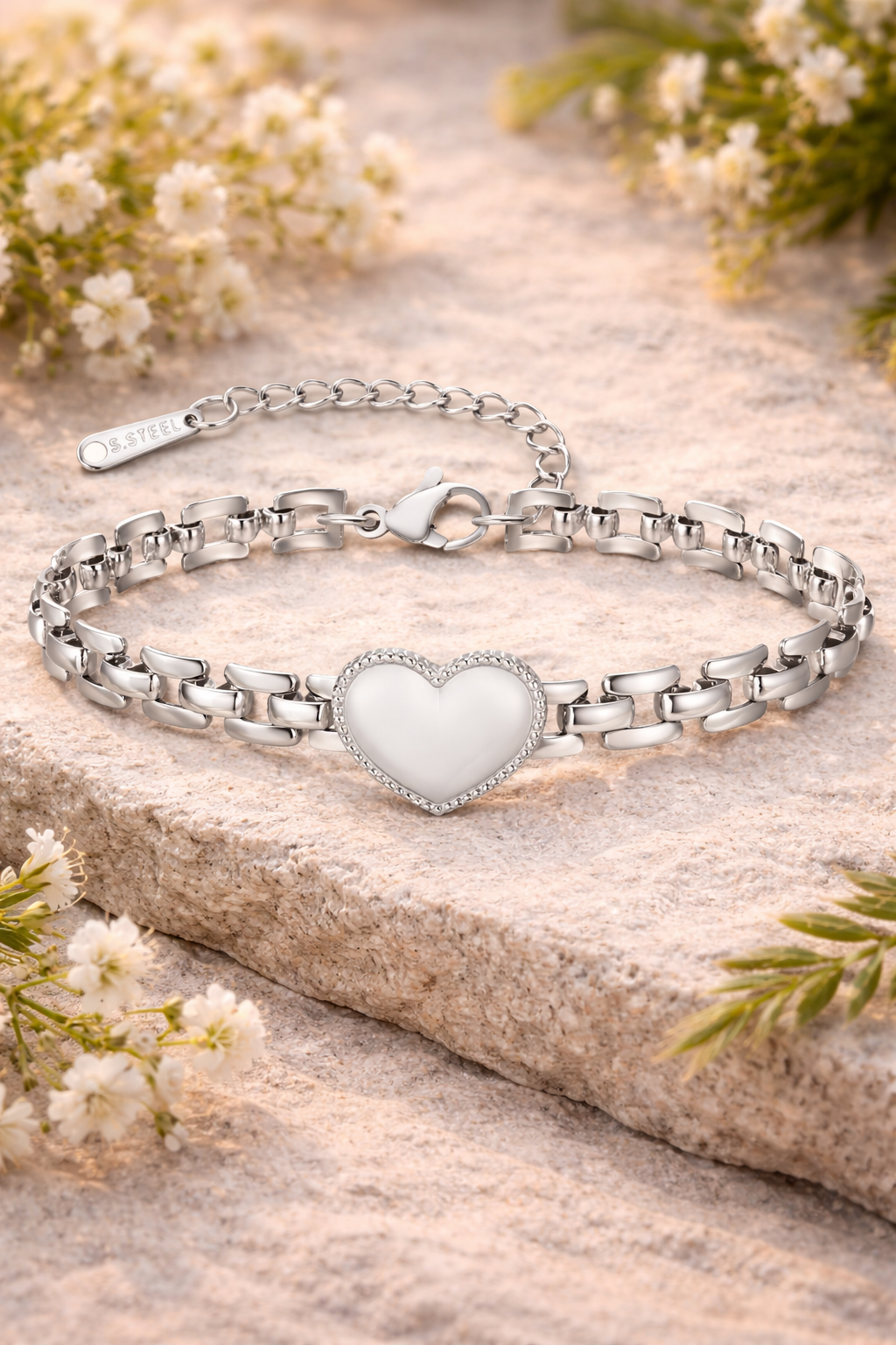 Moderne Hjertearmbånd i Rustfritt Stål