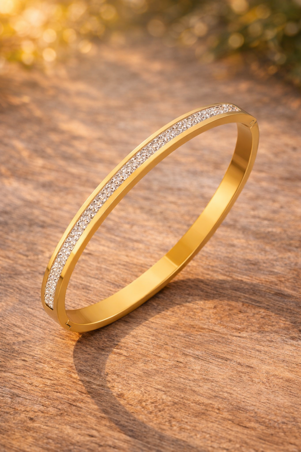 Klassisk CZ-Armbånd i 18K Gullbelagt Stål