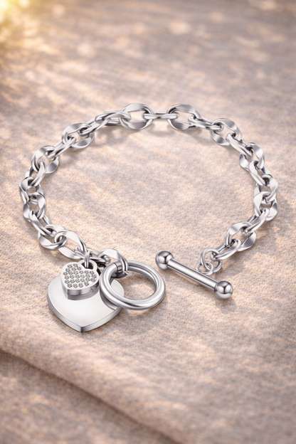 Hjertearmbånd i rustfritt stål
