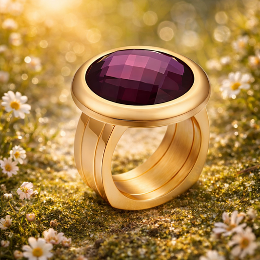 Elegant ring i 18K gullbelagt stål